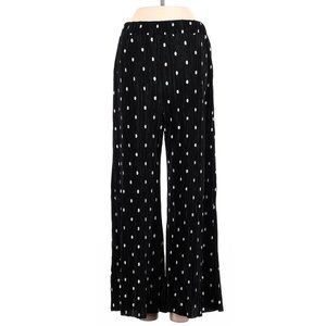 Zara Size S Black Polka Dot Midi Wide Leg High Waist Pants